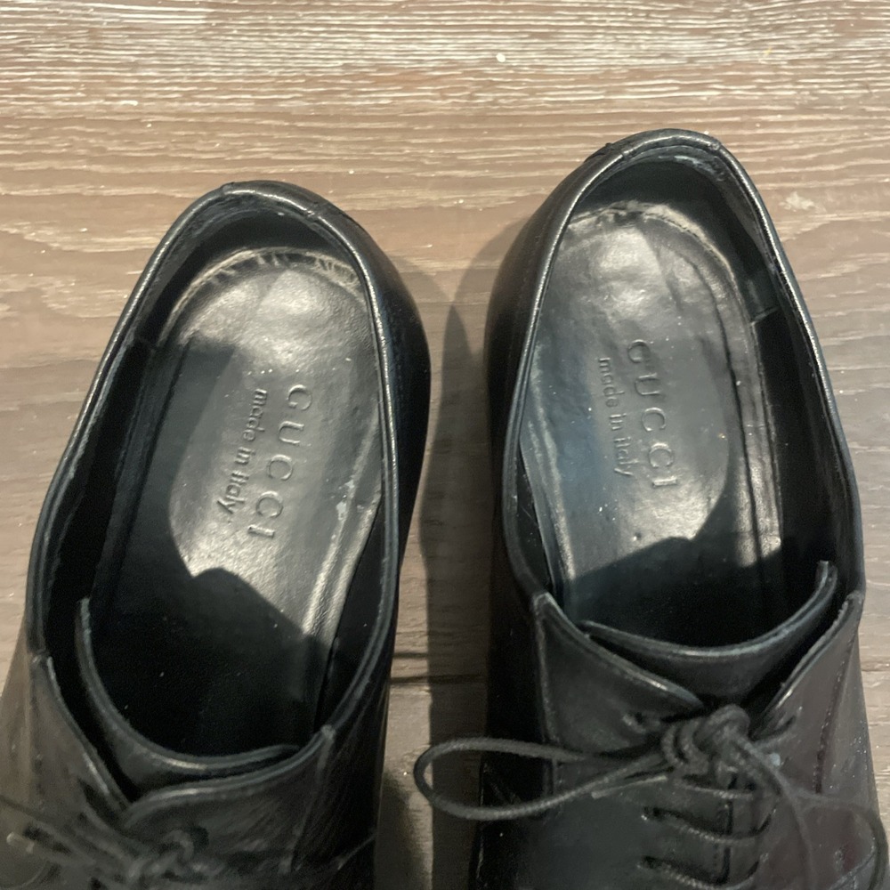 Gucci Mens Dress Shoes 7.5 Black Lace Up - Picture 2 of 7
